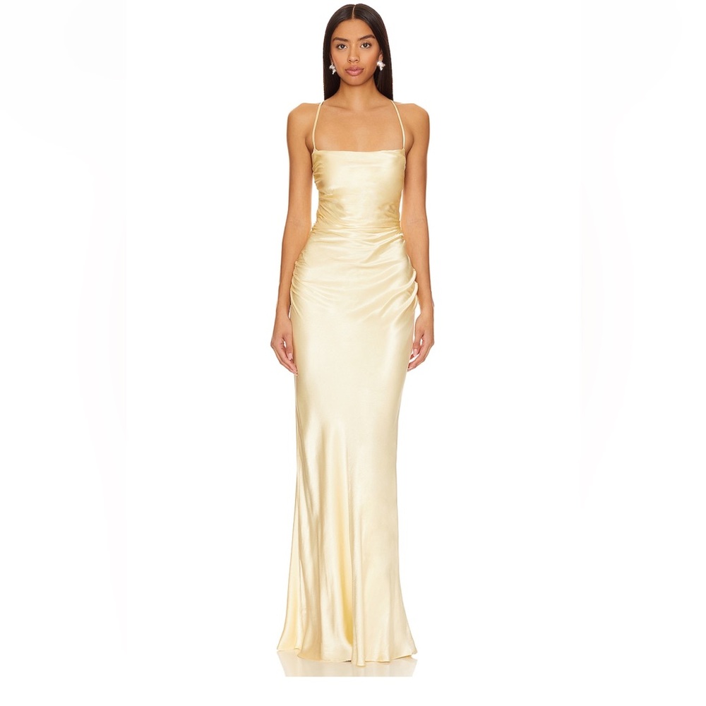 Shona Joy La Lune in Lemon Bridesmaids dress